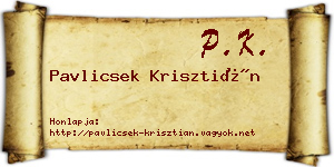 Pavlicsek Krisztián névjegykártya