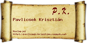 Pavlicsek Krisztián névjegykártya